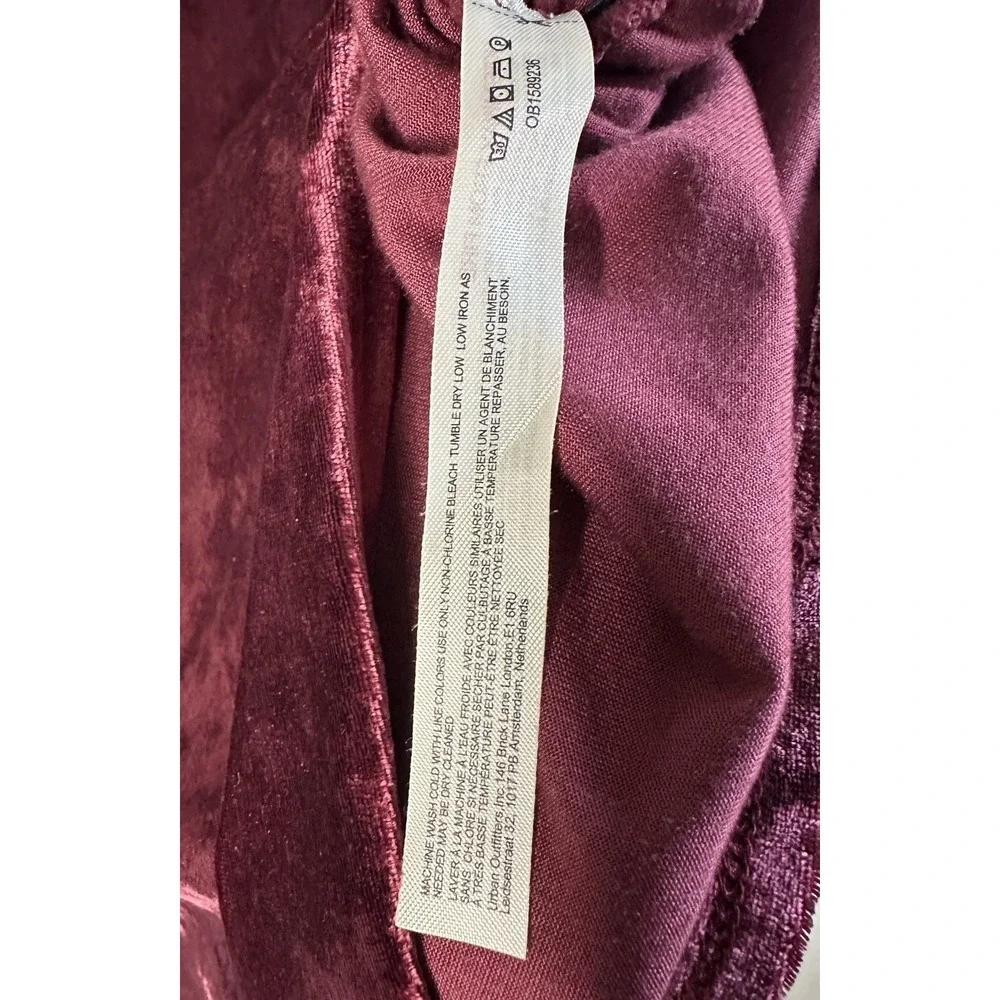 Free People Intimately Velvet Blouse Puff Sleeve Size M Romantic Coquette Whimsy